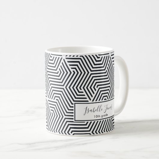 Mug école de script géométrique stylisée (Devant droit)