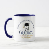 Mug École dentaire bleu marine Diplôme sur mesure Dent (Gauche)