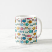 Mug École d'estampilles de blocs de poissons (Devant droit)