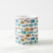 Mug École d'estampilles de blocs de poissons (Centre)