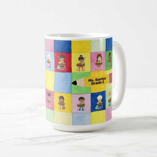 Mug École élémentaire Salle de classe Enfants Bureau E (Devant droit)