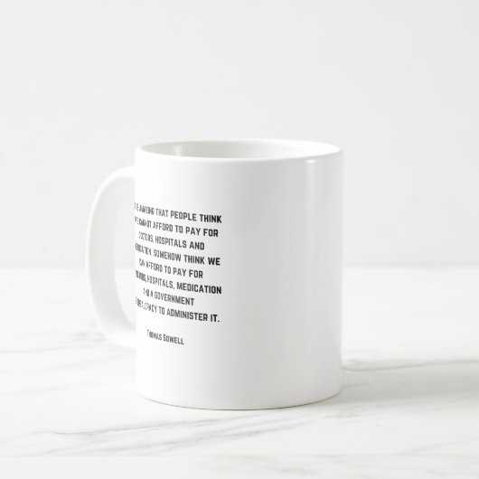Mug Économie - Citation de Thomas Sowell - (Devant gauche)