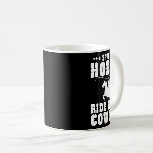 Mug Économisez Une Promenade À Cheval Un Cowboy Drôle  (Devant droit)