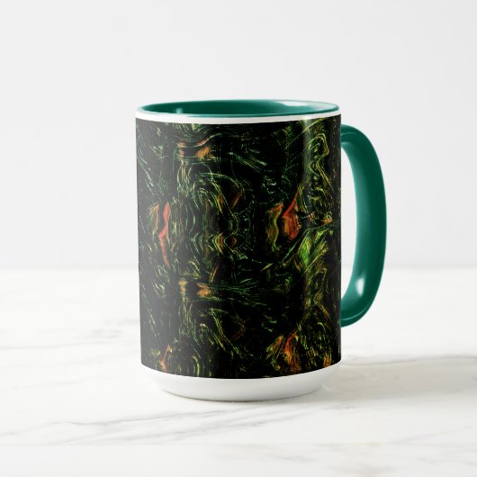 Mug Écorce d'arbre sous verre martelé vert (Devant droit)