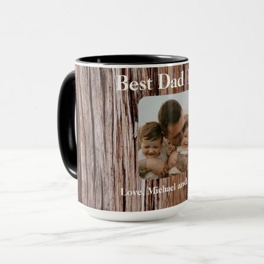 Mug Écorce de cèdre rustique, arbre naturel extérieur (Devant gauche)