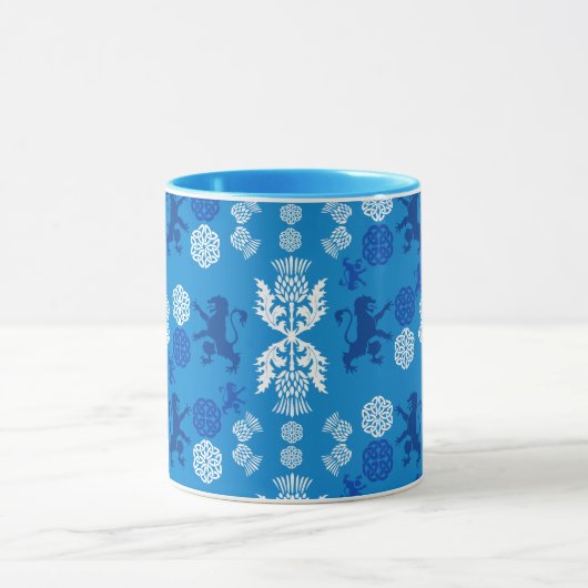Mug Écossais bleu et blanc (Centre)