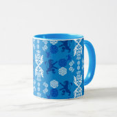 Mug Écossais bleu et blanc (Devant droit)