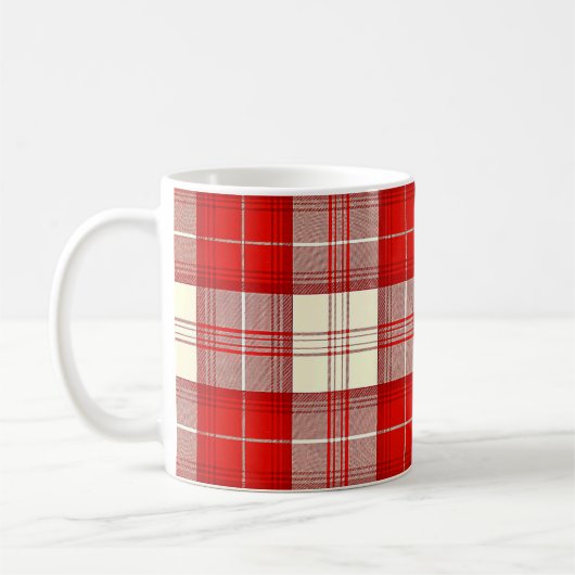 Mug écossais classique rouge et blanc (Gauche)
