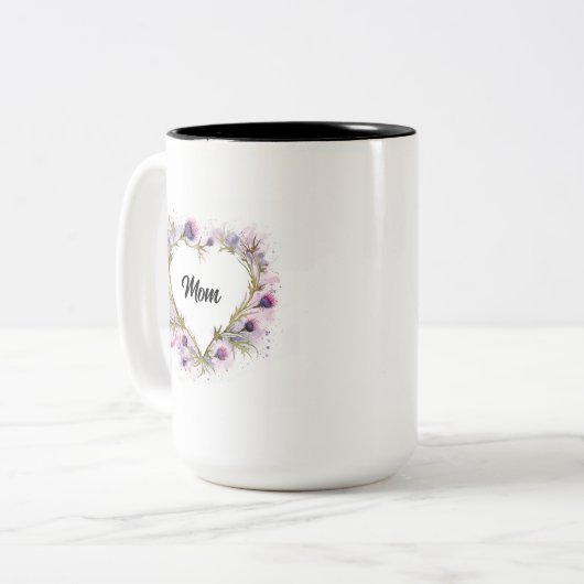 Mug écossais d'aquarelle de coeur de chardon (Devant gauche)
