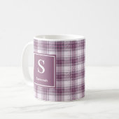 Mug Écossais Mauve Plaid Heritage Monogramme (Devant gauche)