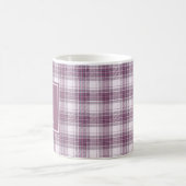 Mug Écossais Mauve Plaid Heritage Monogramme (Centre)