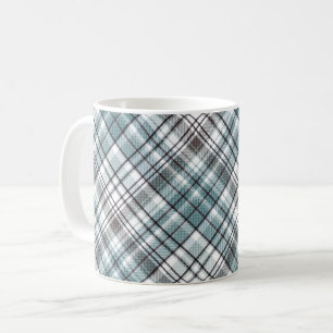 Mug écossais, noir et blanc, tartan, élégant, classiqu