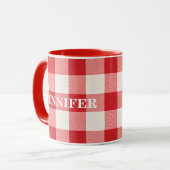 Mug Écossais rouge nom personnalisé (Devant gauche)