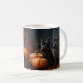 Mug Écossais Terrier Chiot Automne Citrouille délice (Devant droit)