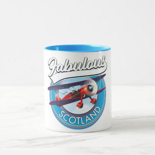 Mug Écosse fabuleuse patch de voyage de style rétro (Centre)