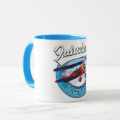Mug Écosse fabuleuse patch de voyage de style rétro (Devant gauche)