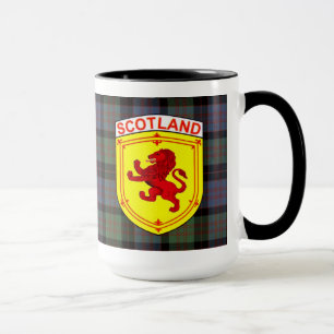 Mug Écosse rouge Lion déchaîné, tartan plaid MacDonadl