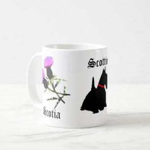 Mug Écosse/Scotia, terrier écossais, chardon fleur