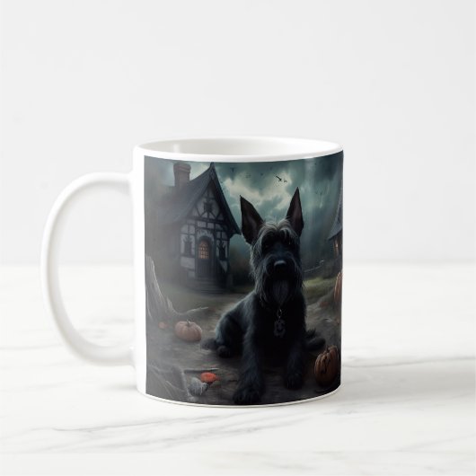 Mug Ecosse Terrier Citrouille Halloween effrayant (Gauche)