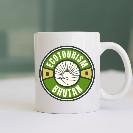 Mug Écotourisme au Bhoutan Himalaya Logo de voyage len