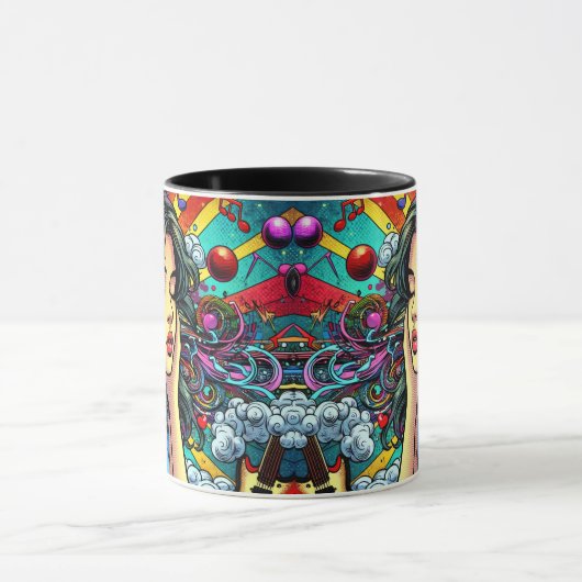 Mug Écouter de la musique sur les écouteurs Psychédéli (Centre)