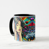 Mug Écouter de la musique sur les écouteurs Psychédéli (Devant gauche)