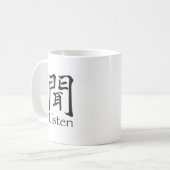 Mug Écouter le caractère Kanji (Devant gauche)
