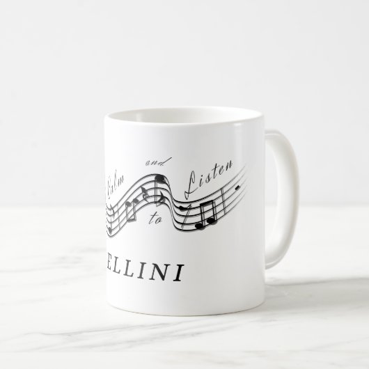 Mug Écouter Vincenzo Bellini Compositeur de musique cl (Devant droit)
