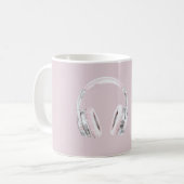 Mug Écouteurs Argent Rose Pâle (Devant gauche)