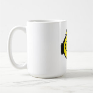 Mug Écouteurs Tête de Visage Jaune Drôle
