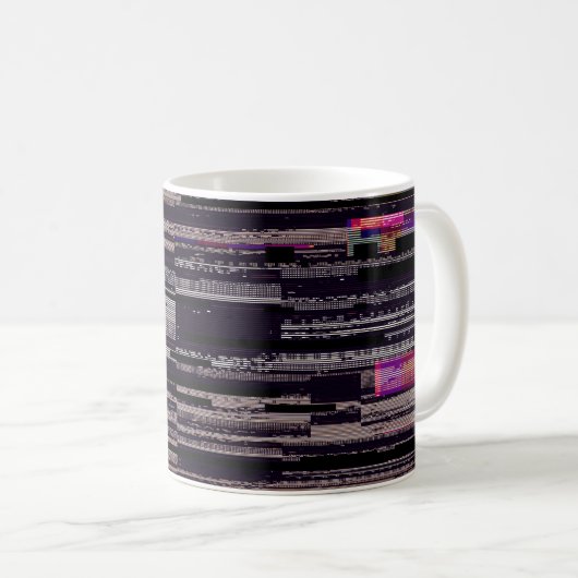 Mug Écran TV rayé avec pixels cassés. Fu Abstrait (Devant droit)