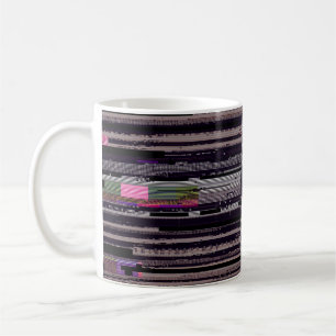 Mug Écran TV rayé avec pixels cassés. Fu Abstrait