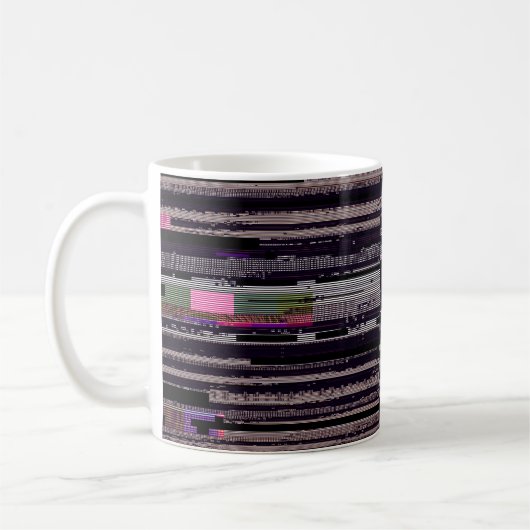 Mug Écran TV rayé avec pixels cassés. Fu Abstrait (Gauche)