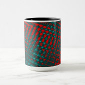 Mug Écrans croquants rouges sur cyan rouge (Centre)