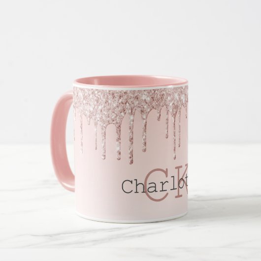 Mug Écrans monogrammes à gouttes blanches (Devant gauche)