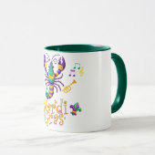 Mug écrevisse Fleur de lis Mardi Gras (Devant droit)