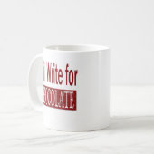 Mug Écrira pour le cadeau de chocolat pour des auteurs (Devant gauche)