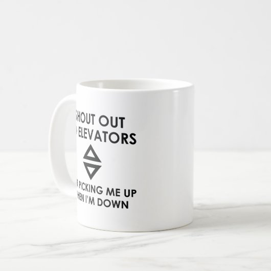 Mug Écrire Aux Ascenseurs (Devant gauche)