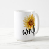 Mug Écrire sur (avec tournesol) (Devant droit)