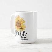 Mug Écrire sur (avec tournesol) (Devant gauche)