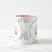 Mug Ecriture arc-en-ciel rose fille moderne personnali (Centre)