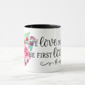 Mug Écriture Bible Verse Rose Rose Oiseau Religieux (Centre)