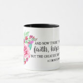 Mug Écriture Bible Verse Rose Rose Oiseau Religieux (Centre)
