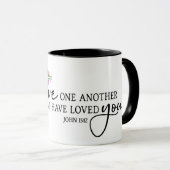 Mug Écriture Bible Verse Rose Rose Oiseau Religieux (Devant droit)