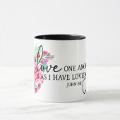 Mug Écriture Bible Verse Rose Rose Oiseau Religieux (Centre)