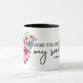 Mug Écriture Bible Verse Rose Rose Oiseau Religieux (Centre)