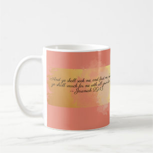 Mug Écriture biblique corail et or
