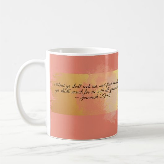 Mug Écriture biblique corail et or (Gauche)
