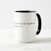 Mug Écriture Café Coupe, Motivationnel Bible Verse (Devant droit)