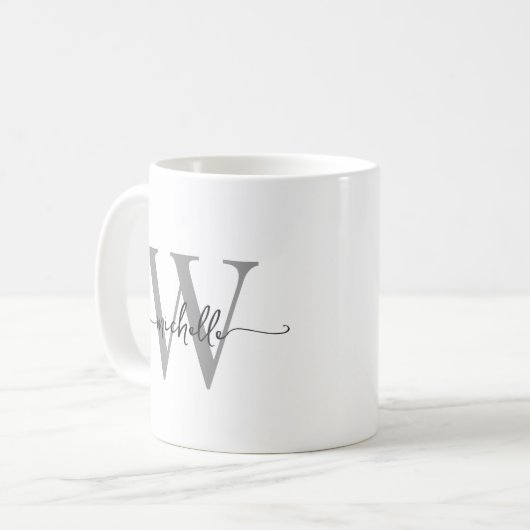 Mug Écriture calligraphique élégante avec monogramme b (Devant gauche)